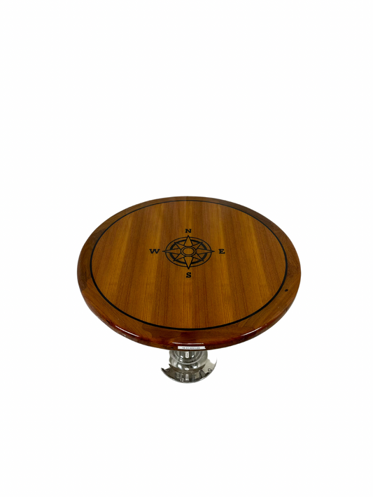 32" Round Table with Black Epoxy Compass Rose