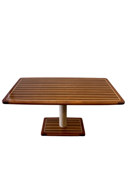 32x60 Rectangle Teak and Holly / Sapele Table (optional base)