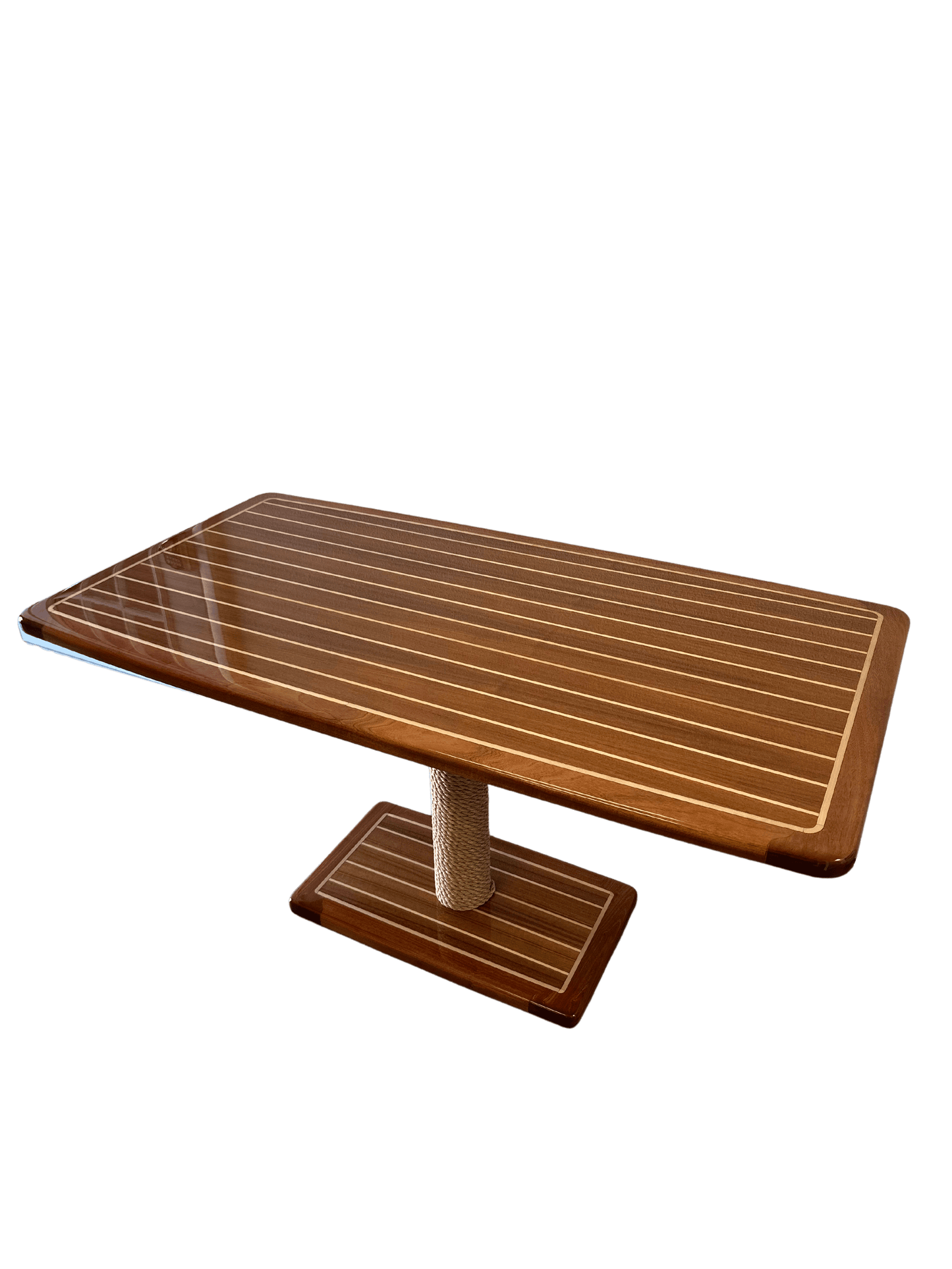 32x60 Rectangle Teak and Holly / Sapele Table (optional base)