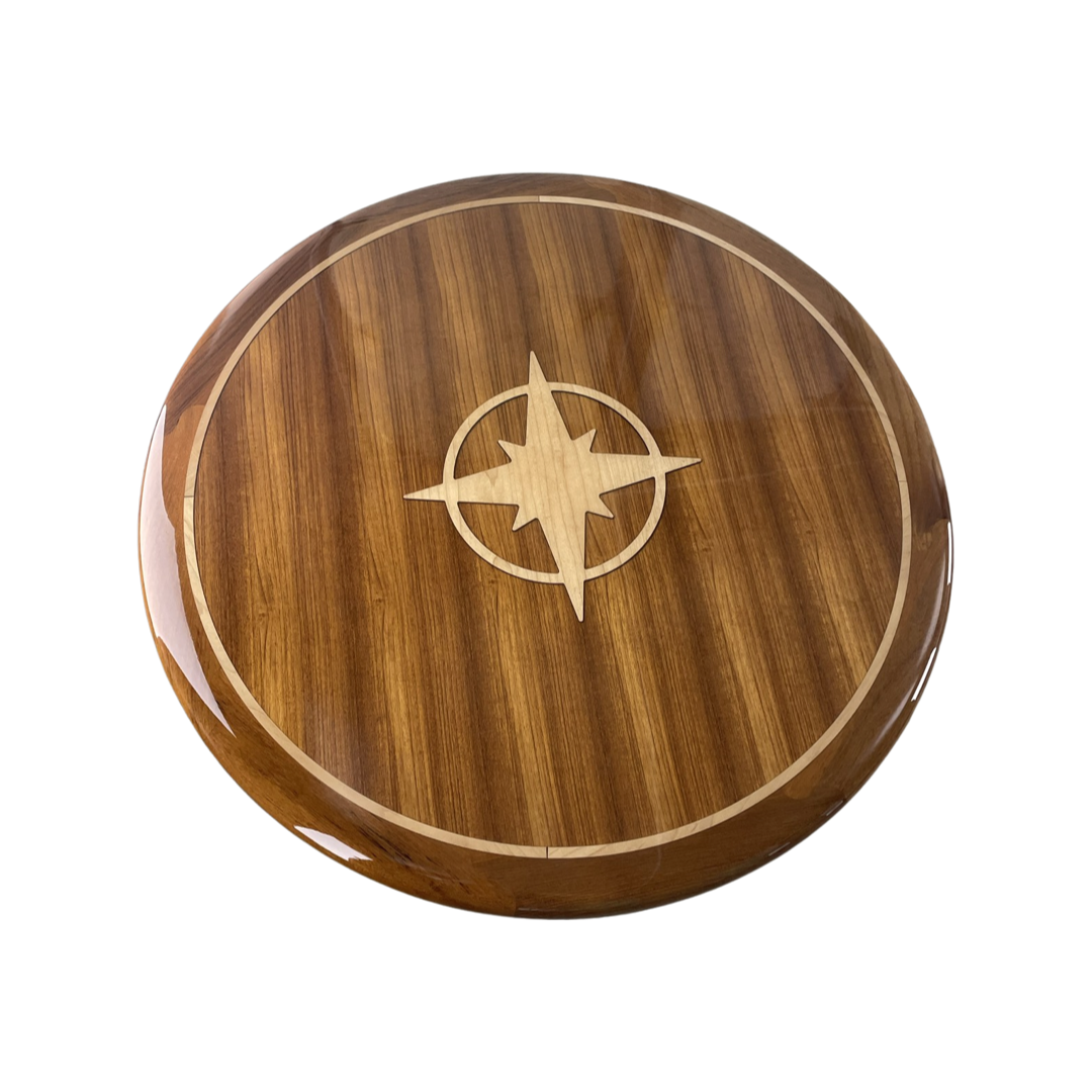 28" Round Teak table with Inlay