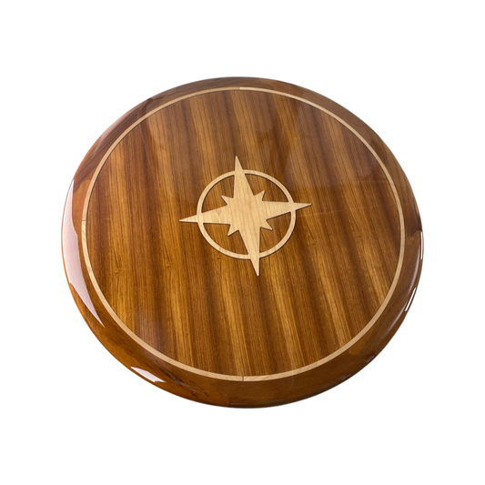 28" Round Teak table with Inlay