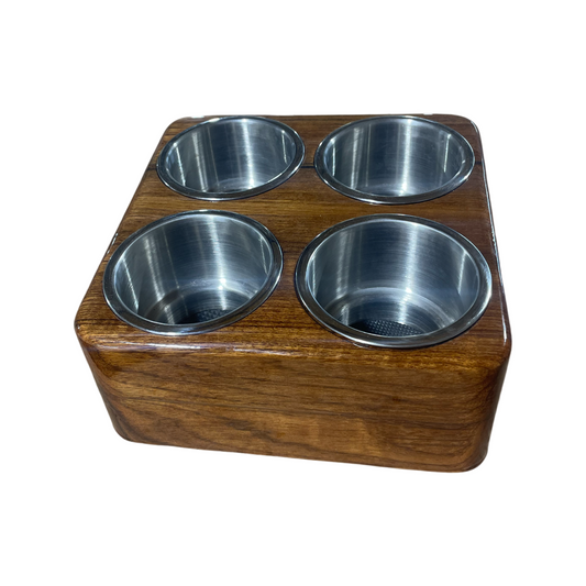 Legacy Series Teak Tray with 4 Cup Holders