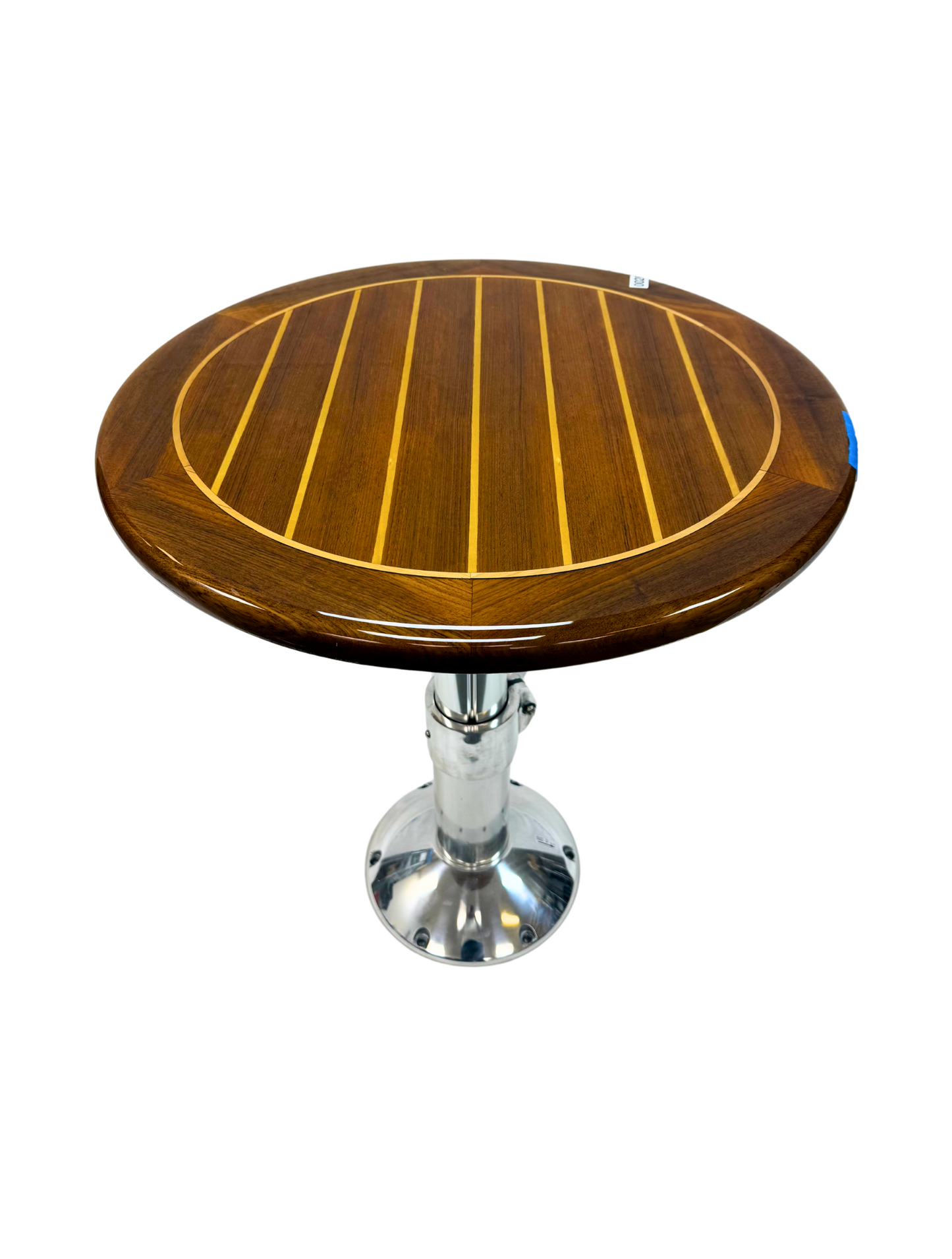 28" Round Teak and Holly Table