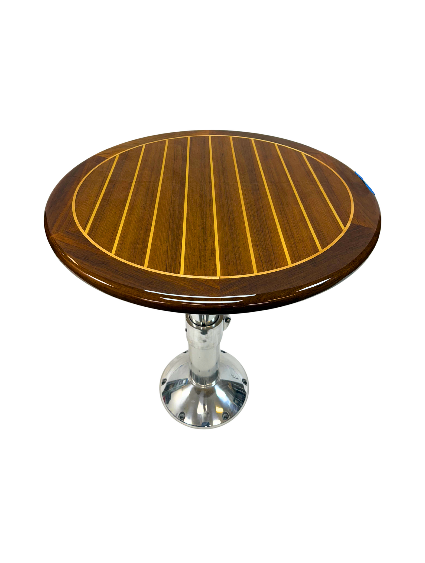 31" Round Teak and Holly Table